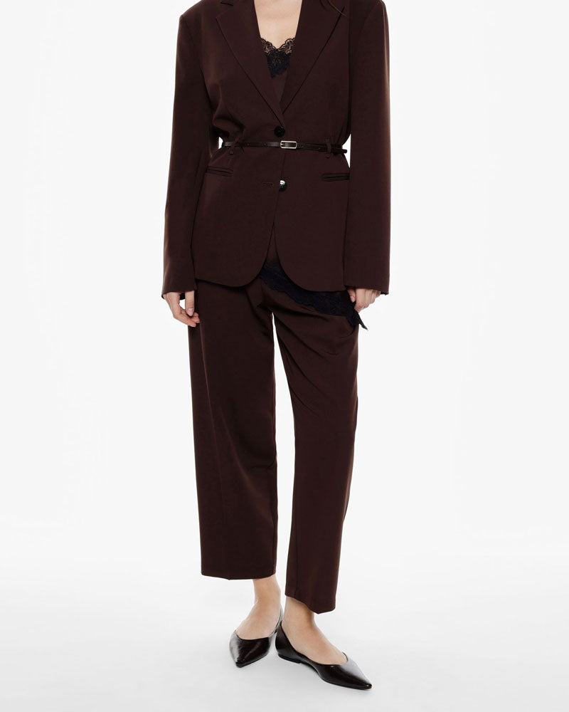 Imperial Pantaloni Cropped a Vita Alta da Donna Colore Moro