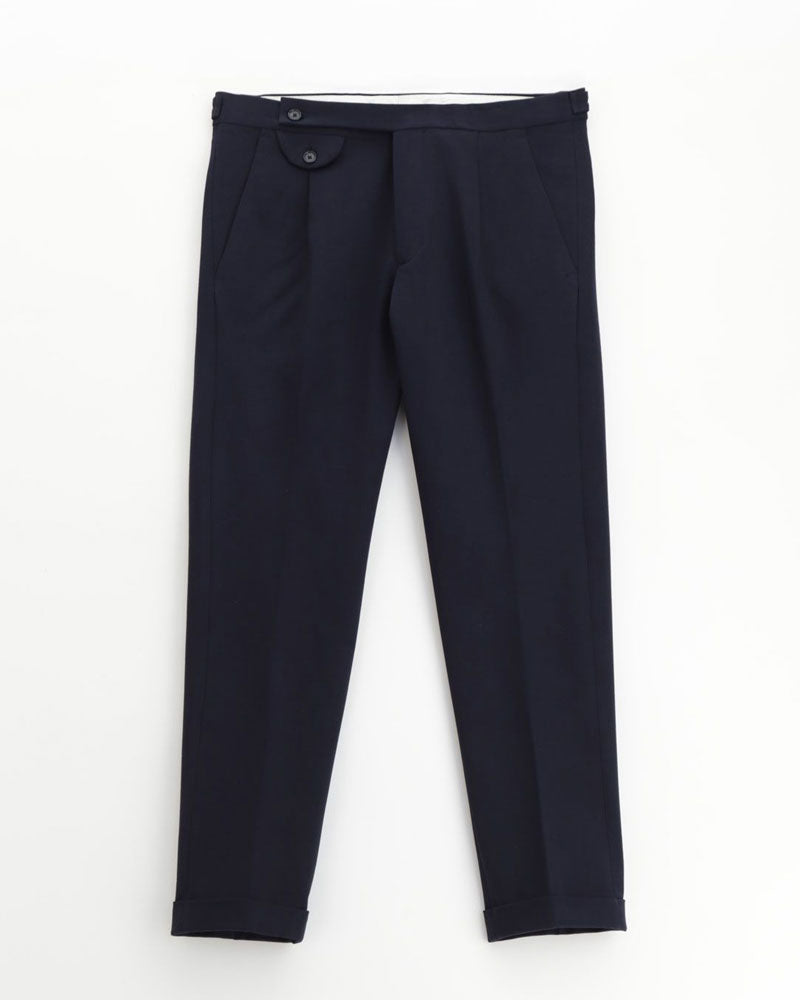 Imperial Pantaloni Slim Fit con Cinture Alta e Risvolto Colore Blu