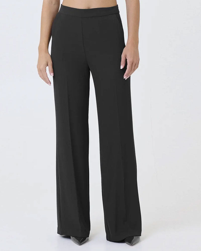 Imperial Pantaloni Vita Alta Ampi da Donna Colore Nero