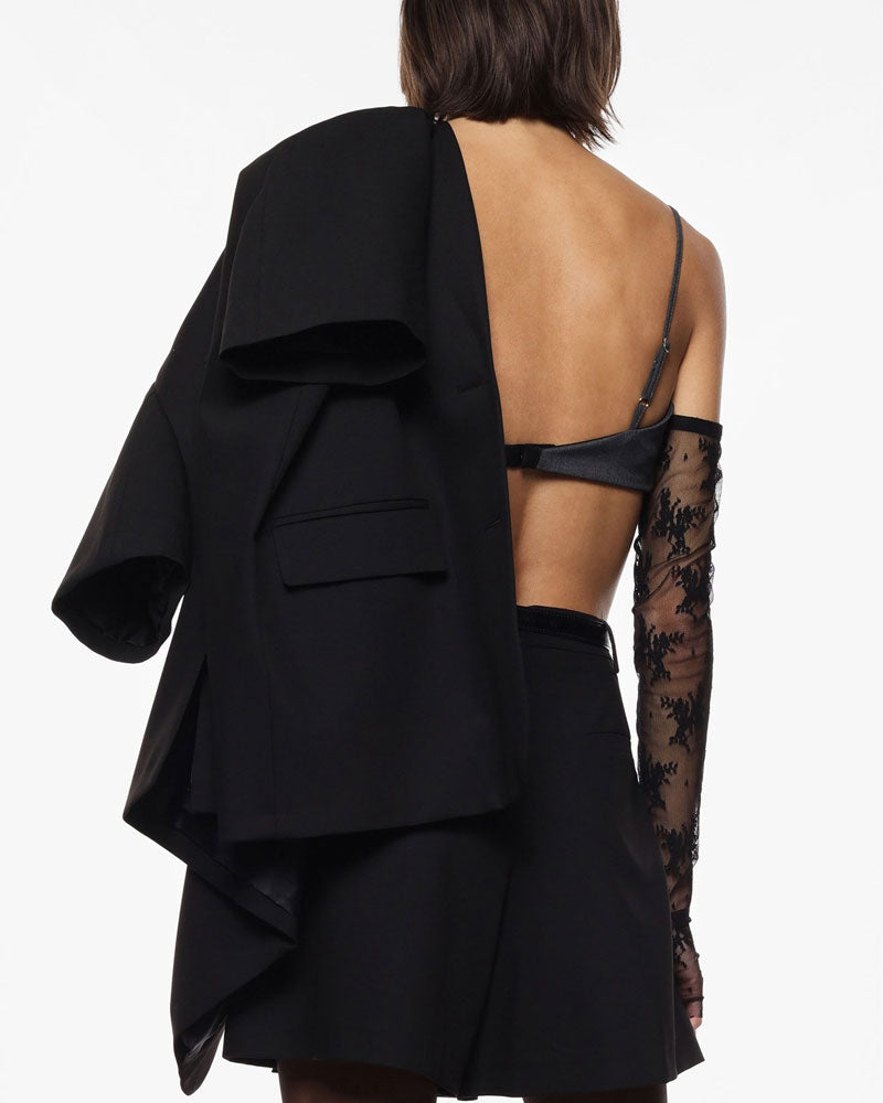 Imperial Top Spalline Sottili con Bordo in Pizzo Decorativo Colore Piombo