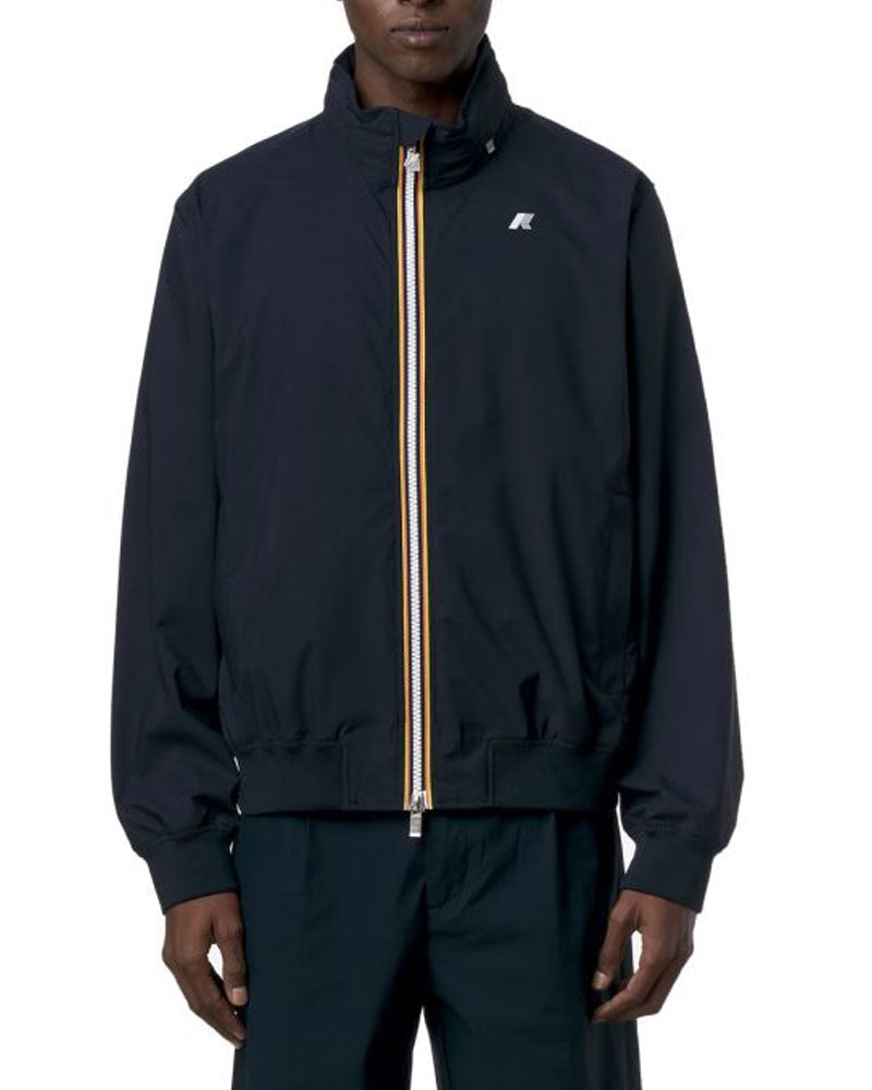 K-Way Giacca con Cappuccio Arsene Stretch Dot Colore Blu Scuro