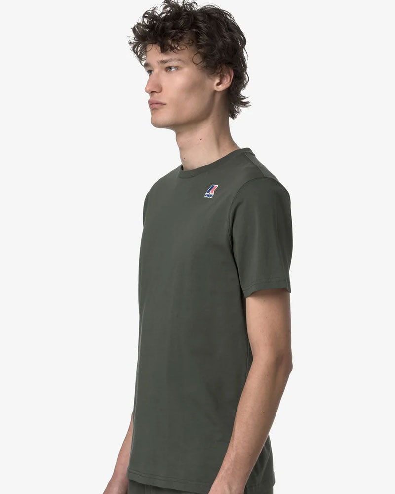 K-Way T-Shirt Leonide in Cotone Colore Verde Scuro