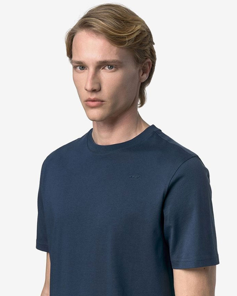 K-Way T-Shirt con Logo Micro Colore Blu