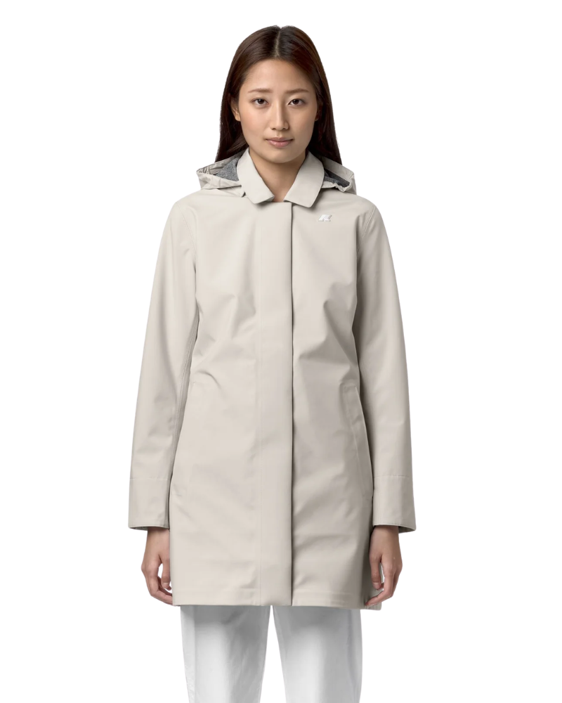 K-Way Mathy Bonded Impermeabile Donna con Cappuccio Colore Beige
