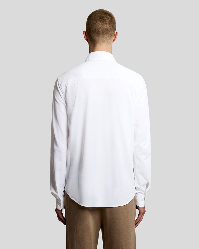 Lyle & Scott Camicia in Jersey di Cotone Oxford Colore Bianco