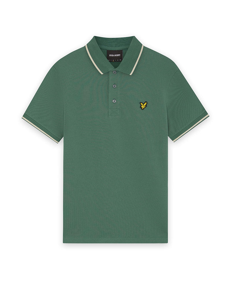Lyle & Scott Polo con Logo Colletto Rigato Colore Verde