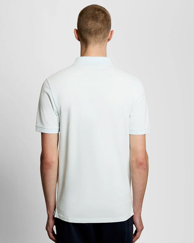 Lyle & Scott Polo in Cotone con Logo Colore Blu Ghiaccio