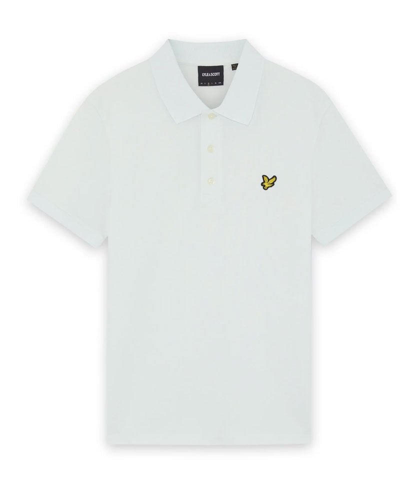 Lyle & Scott Polo in Cotone con Logo Colore Blu Ghiaccio