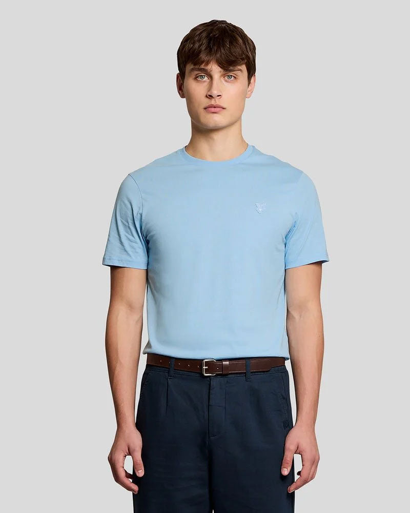 Lyle & Scott T-Shirt in Cotone Superfine Colore Azzurro