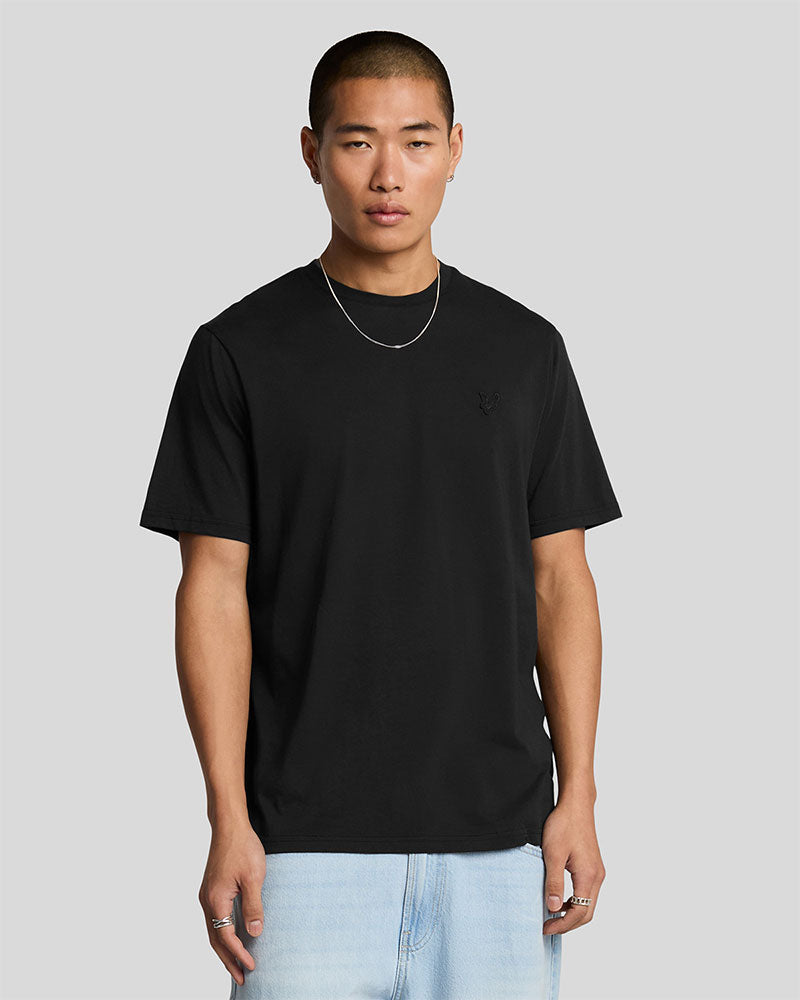 Lyle & Scott T-Shirt in Cotone Superfine Colore Nero