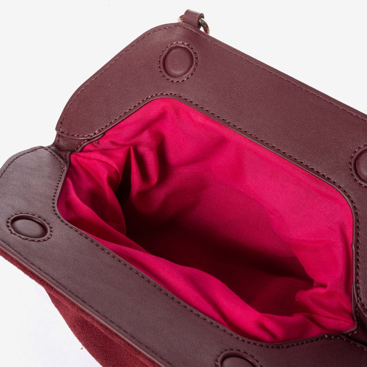 Secret Pon Pon Borsa Margaret Suede Clutch Small Colore Bordeaux