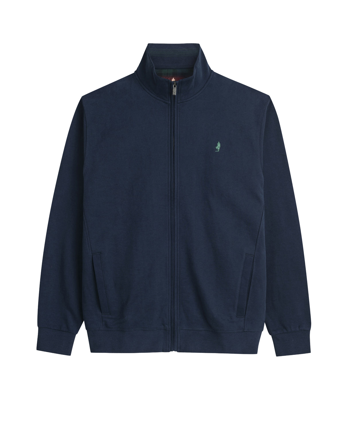 MCS Felpa Uomo Full Zip con Collo Alto Colore Blu Navy