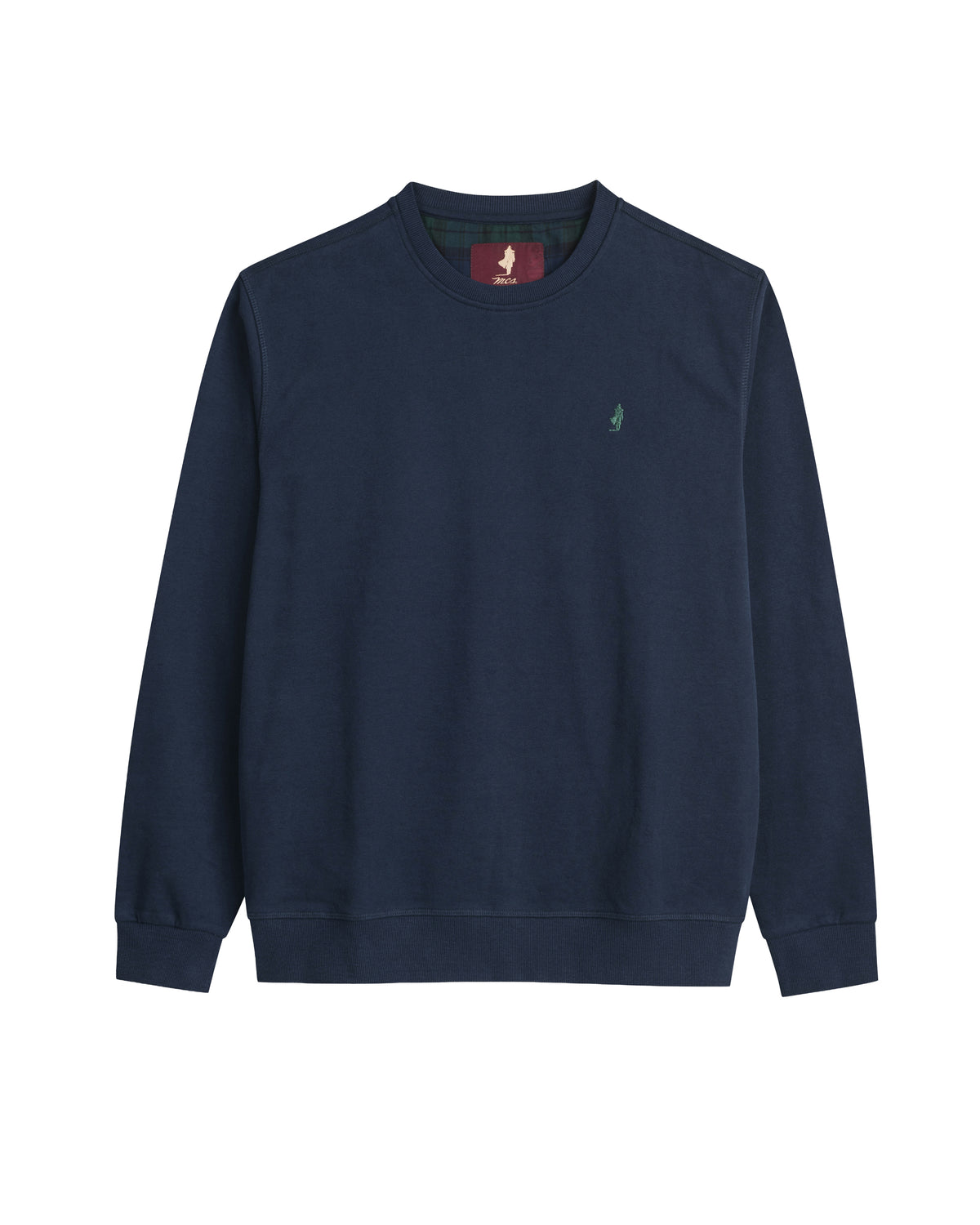 MCS Felpa Uomo Girocollo con Logo Ricamato Colore Blu Navy