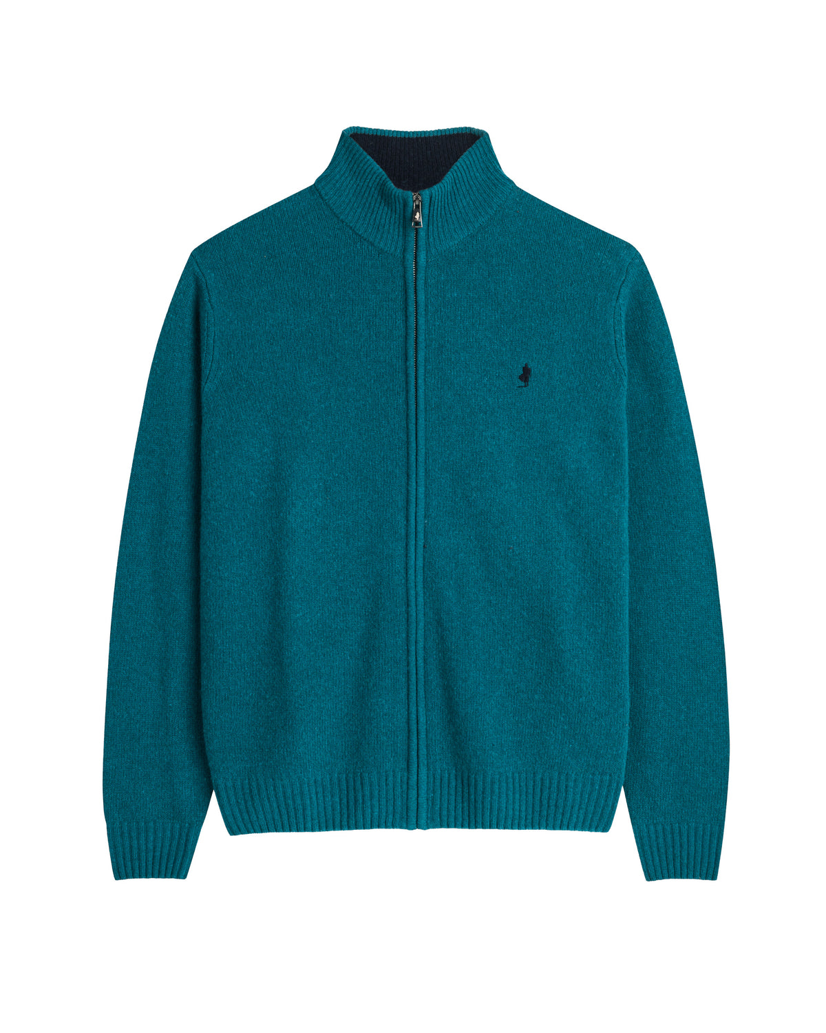Mcs Cardigan Uomo Full Zip con Logo Colore Petrolio