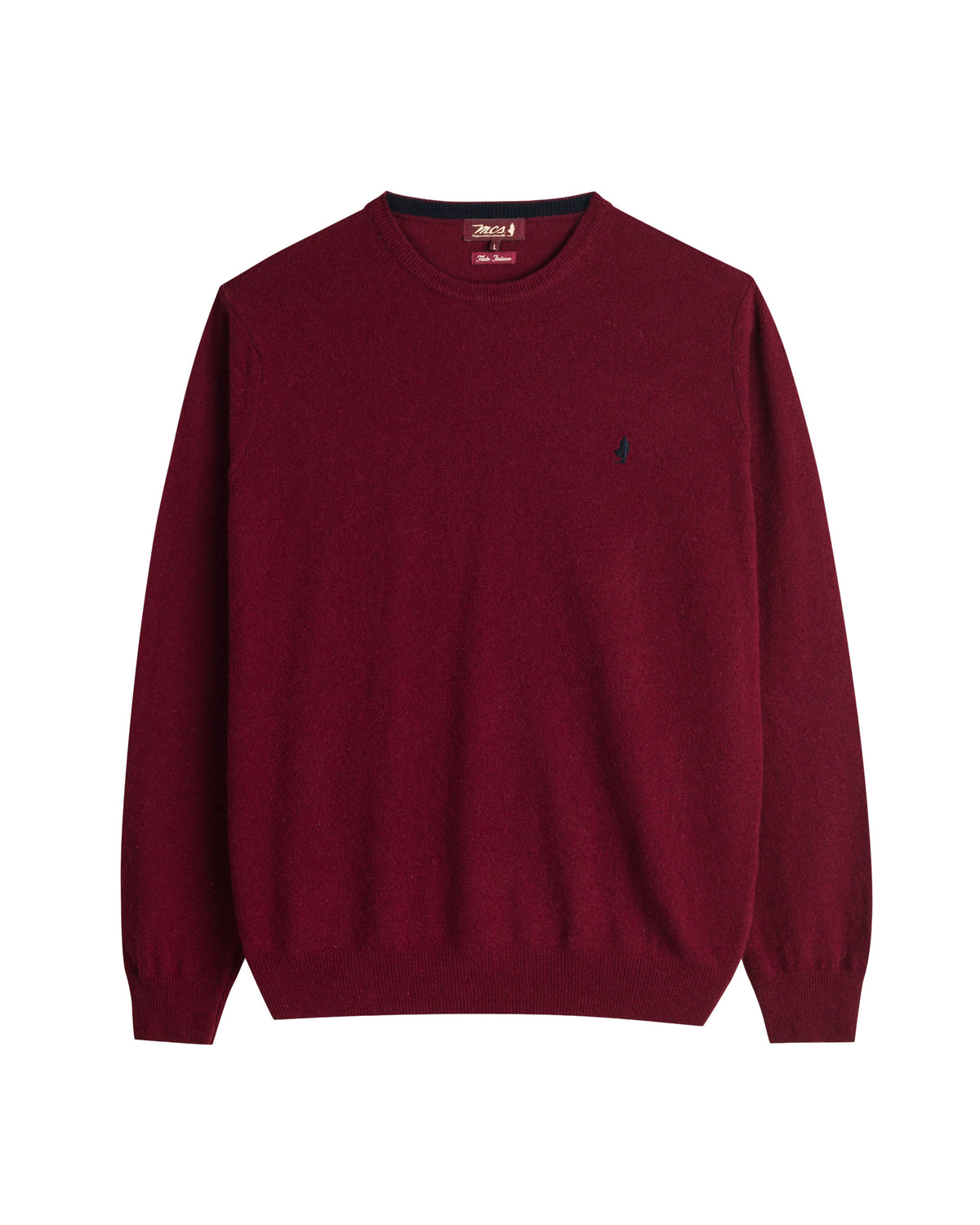 Mcs Maglia Uomo Girocollo con Logo Colore Rosso Bordeaux