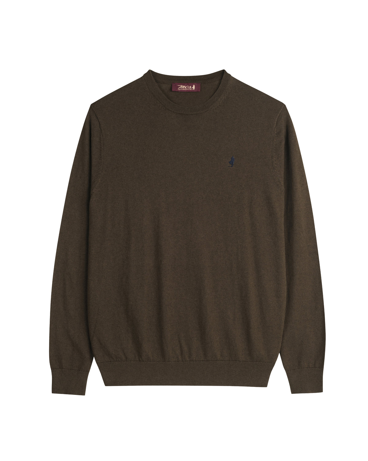 Mcs Maglia Uomo Girocollo con Logo Colore Marrone