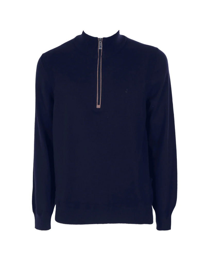 Navigare Maglioncino con Zip Frontale da Uomo Colore Blu Navy