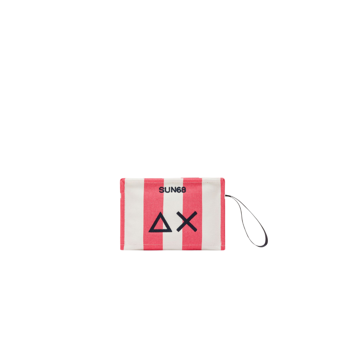 Sun68 Beauty Case in Tela di Cotone Stampato Colore  Fucsia/bianco Panna