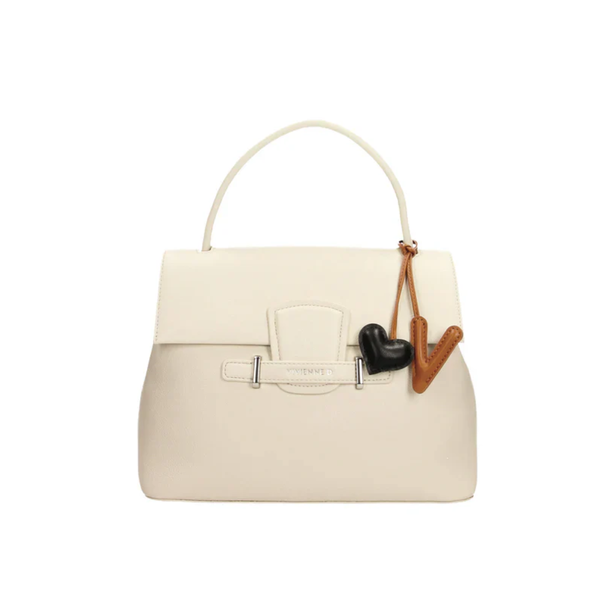 Vivienne D Borsa Vivienne D a Mano con Tracolla Colore Beige