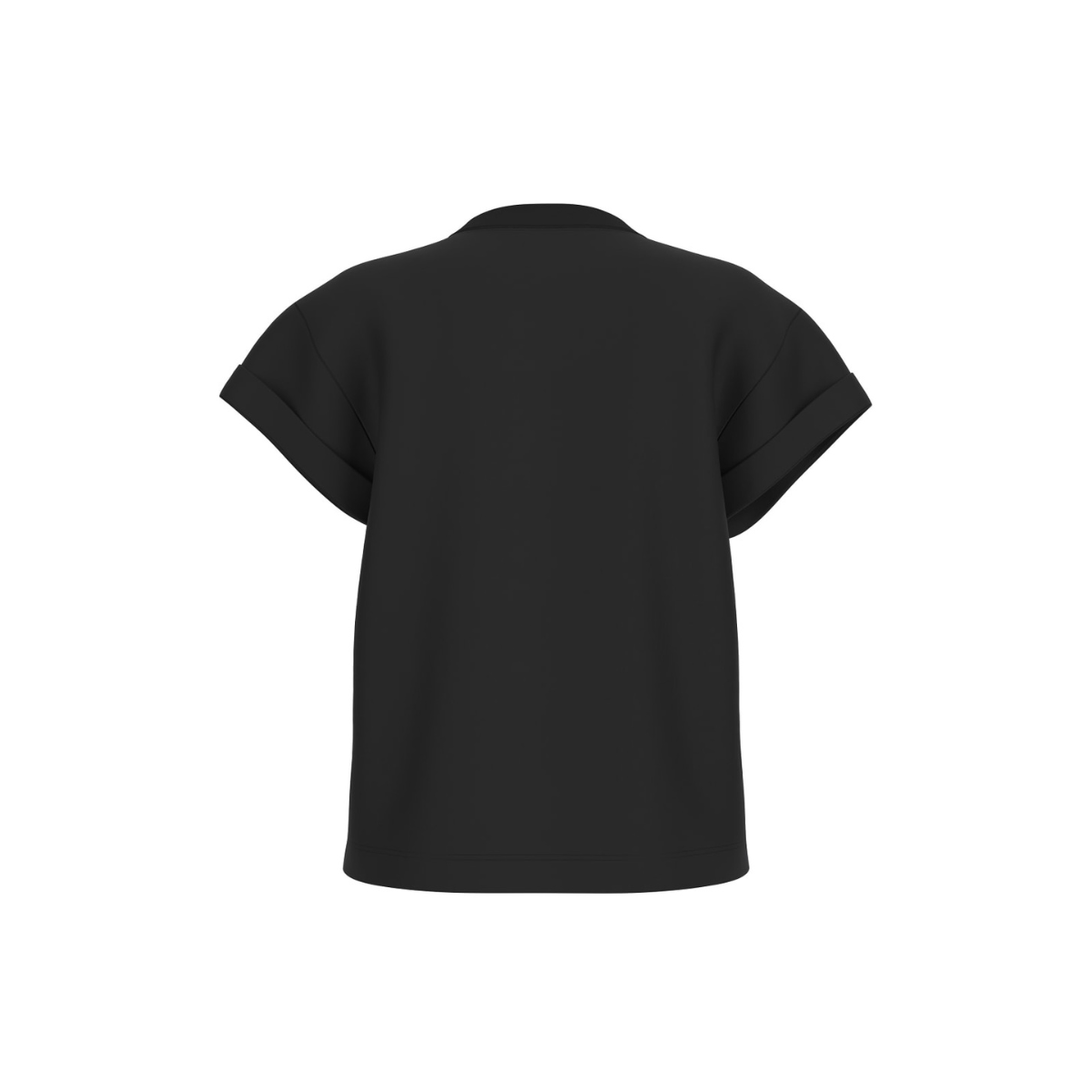 Guess T-Shirt Donna Nera con Stampa Frontale e Strass