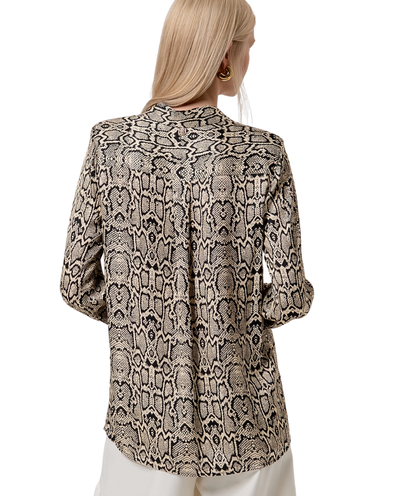 Fracomina Camicia Regular in Viscosa con Stampa Animalier