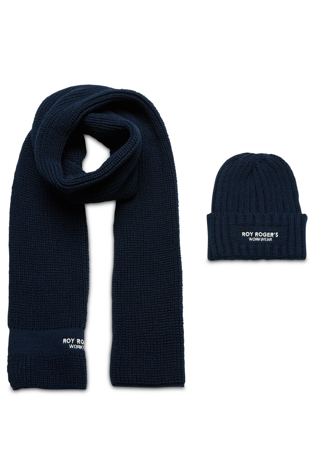 Roy Roger’s Set Sciarpa e Berretto Workwear Colore Blu Navy