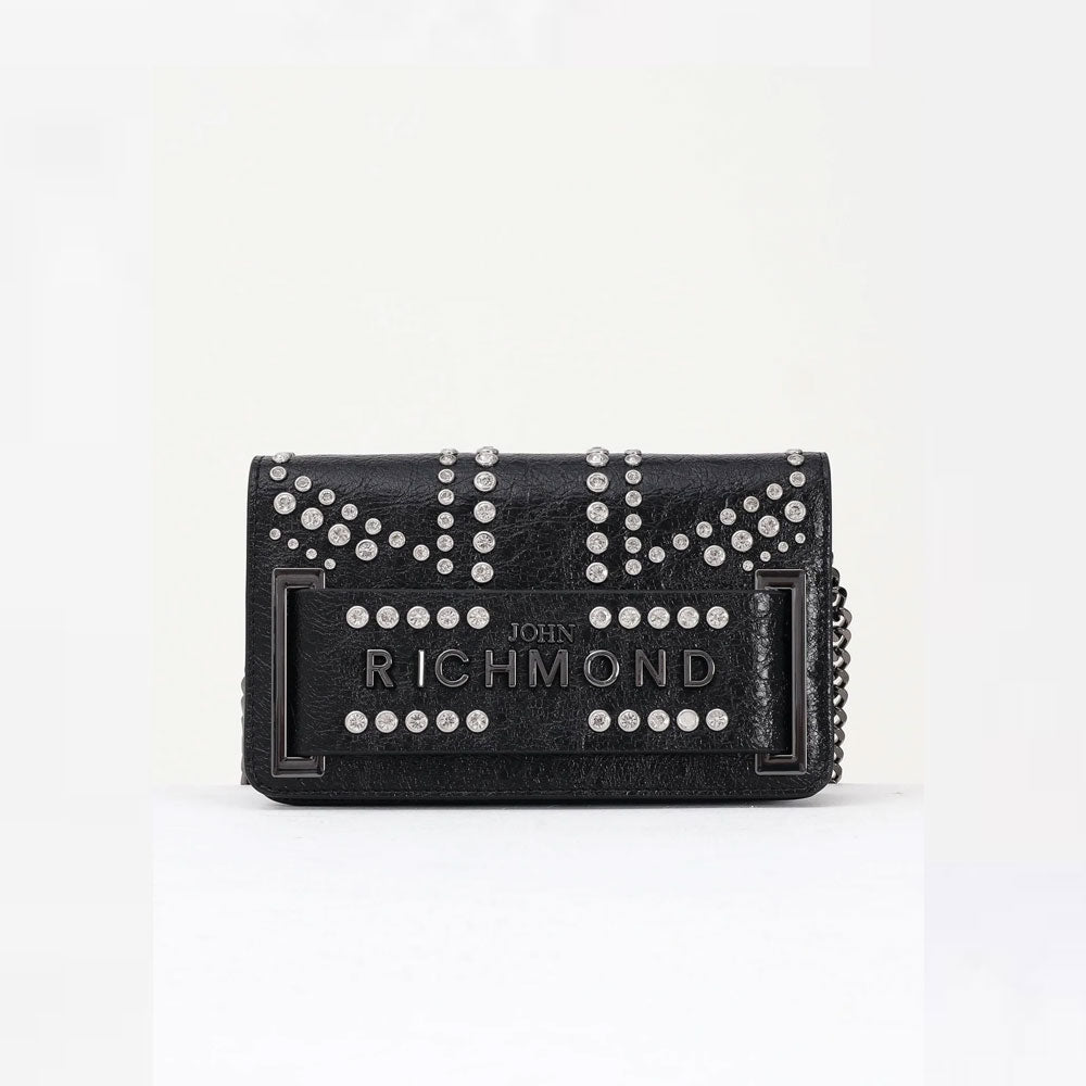 Richmond Borsa con Borchie e Logo Colore Nero