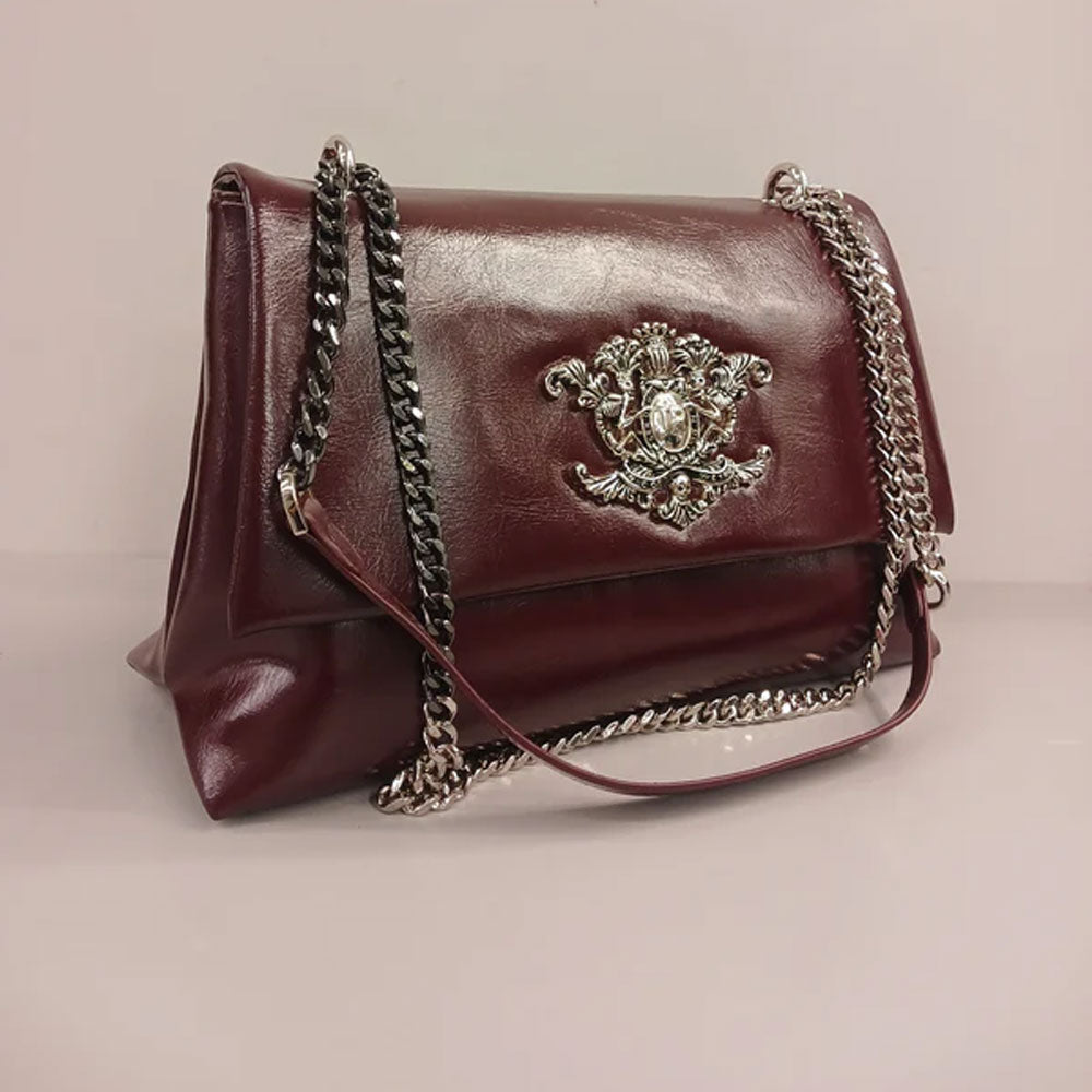 Richmond Borsa con Tracolla Logo Silver Colore Bordeaux