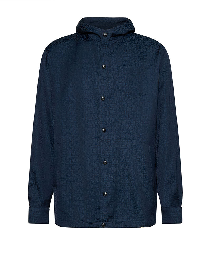 Richmond X Camicia con Cappuccio Monogram Colore Indigo