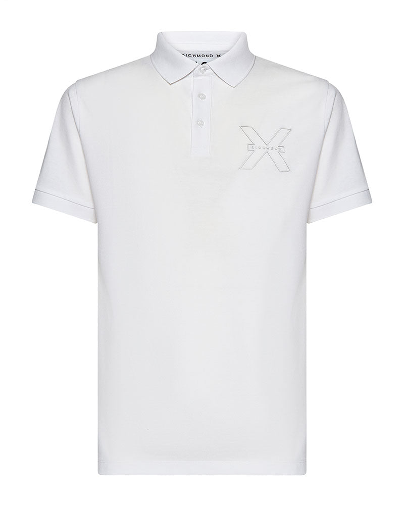 Richmond X Polo Tinta Unita con Logo da Uomo Colore Bianco
