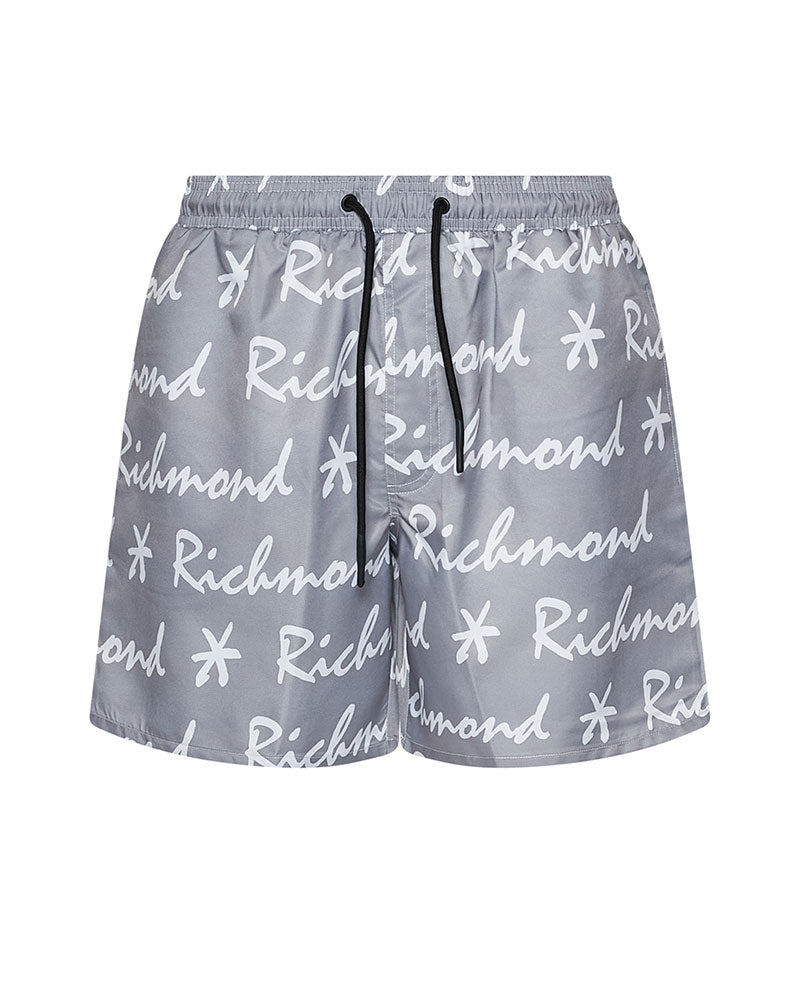 Richmond X Shorts da Bagno Monogram Colore Grigio
