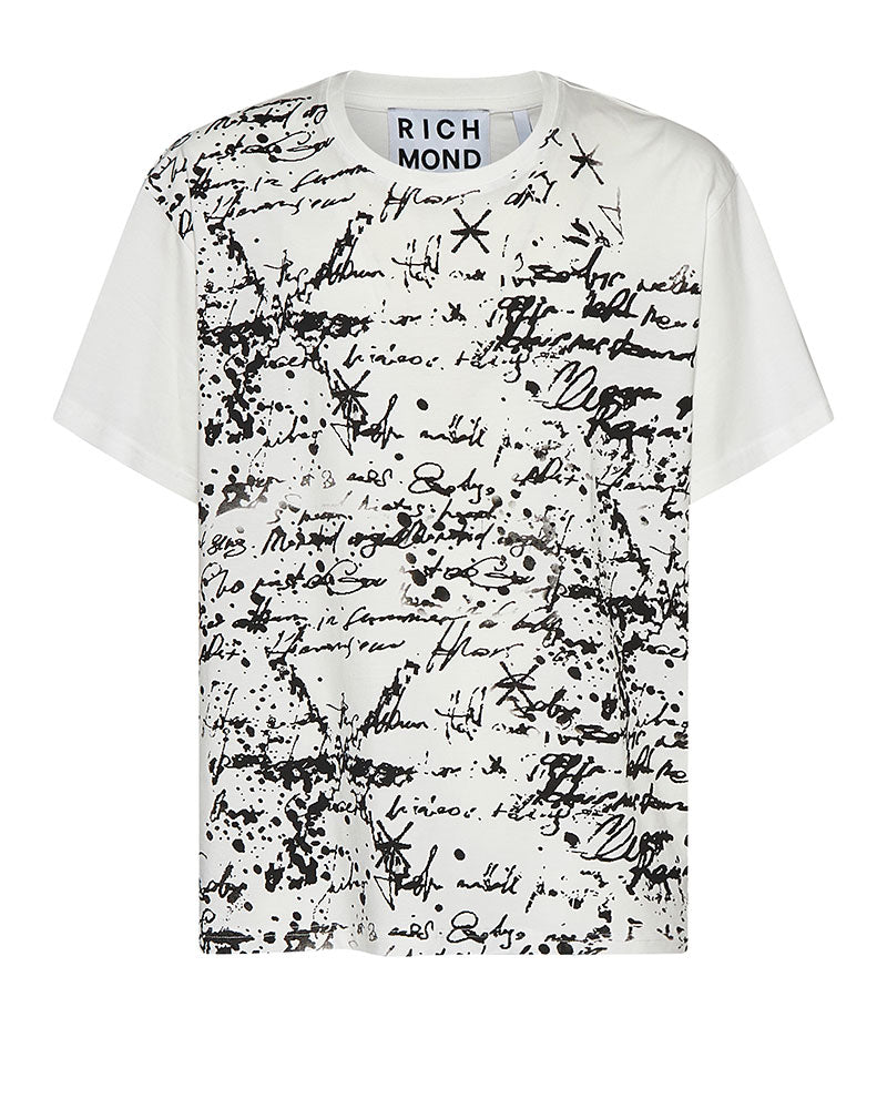 Richmond X T-Shirt con Stampa Scritta Colore Off-White