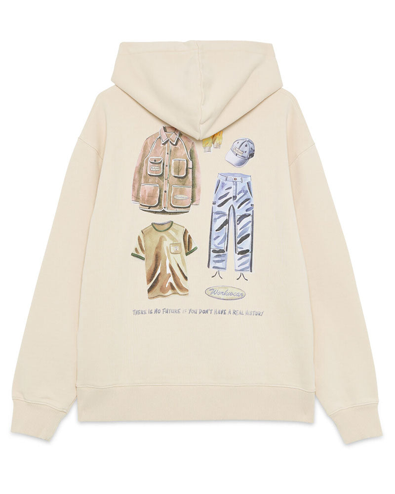 Roy Roger's Felpa con Cappuccio con Stampa Retro Colore Beige