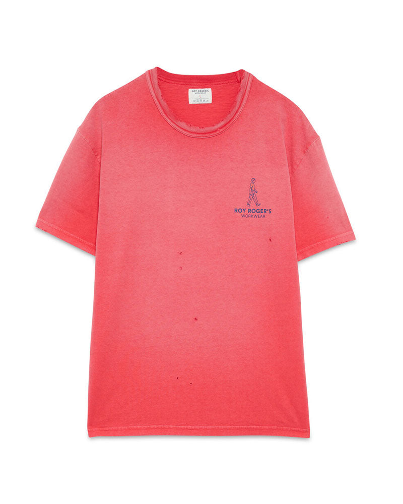 Roy Roger's T-Shirt Girocollo Effetto Slavato Colore Rosso