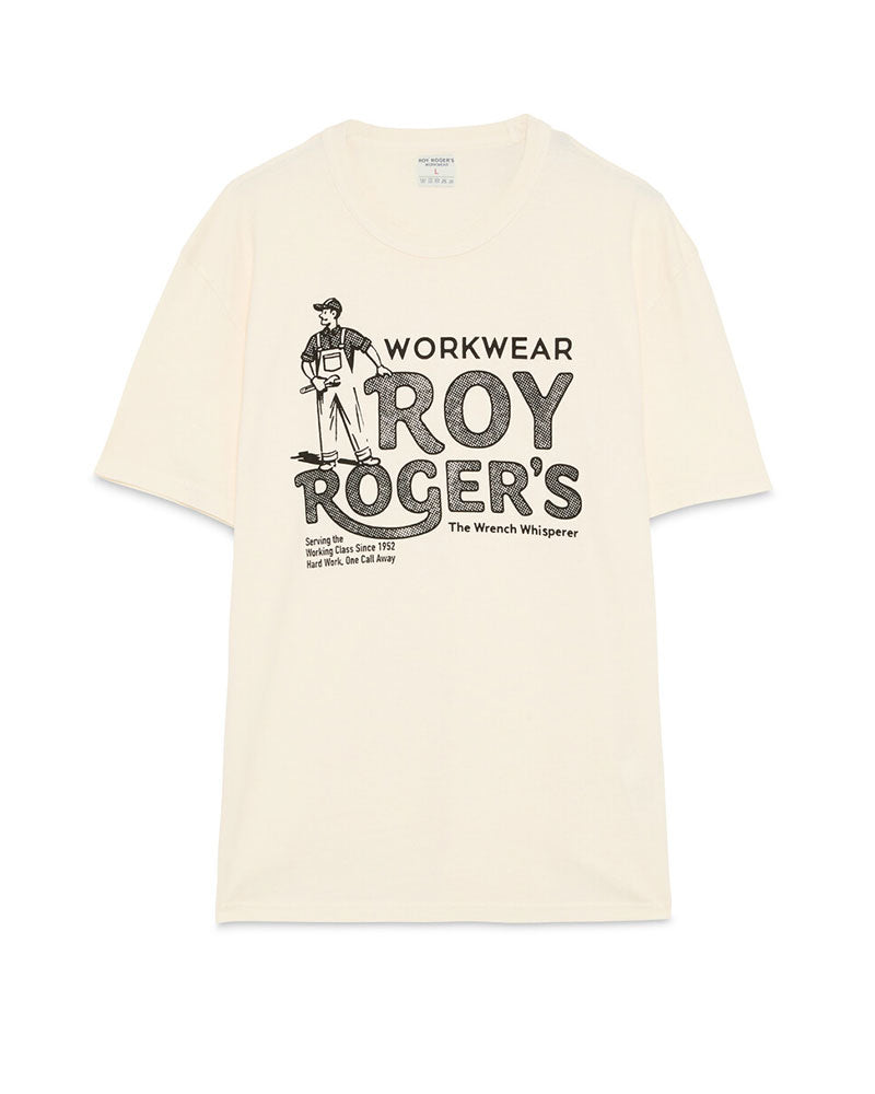 Roy Roger's T-Shirt con Logo Centrale Colore Panna