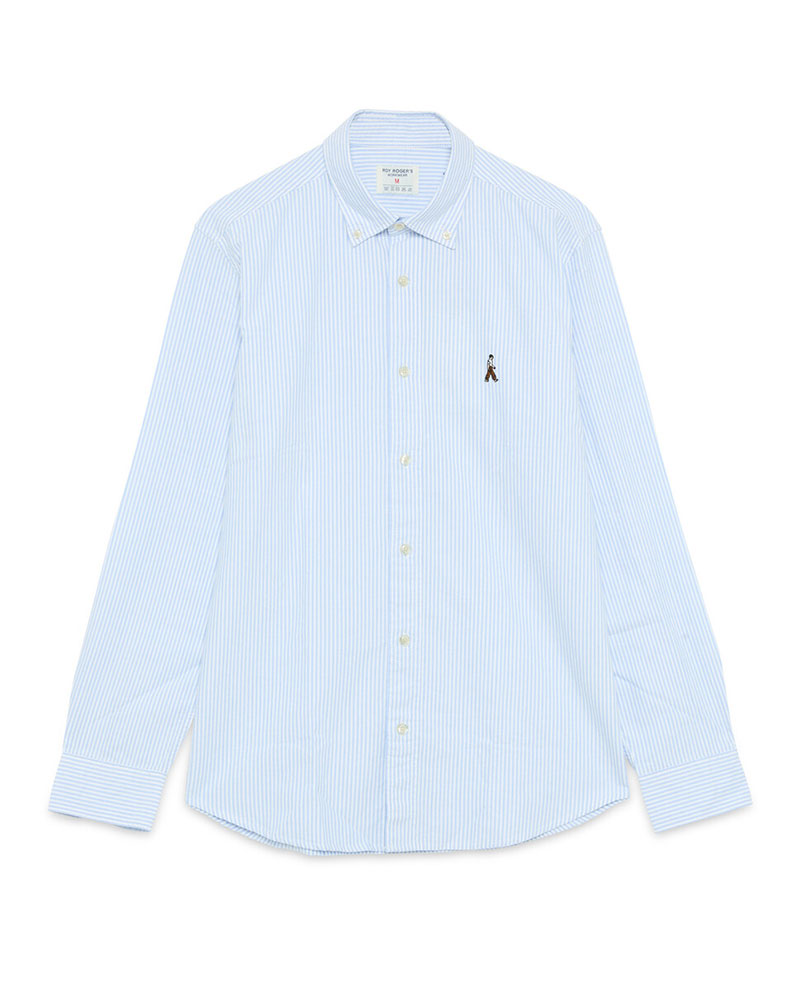 Roy Roger's Camicia John Oxford a Righe Colore Azzurro