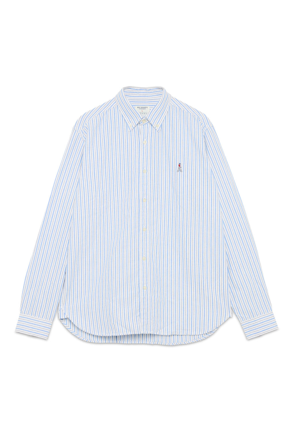 Roy Roger’s Camicia a Righe con Logo Colore Azzurro