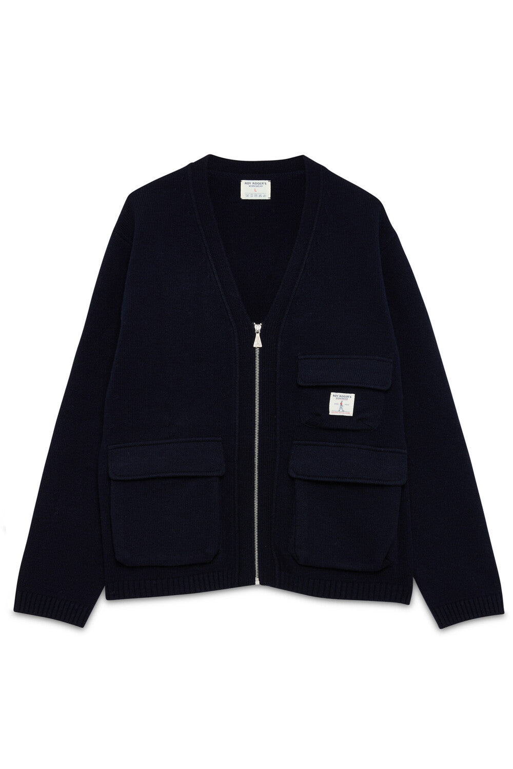 Roy Roger’s Cardigan Workwear con Zip Blu Navy