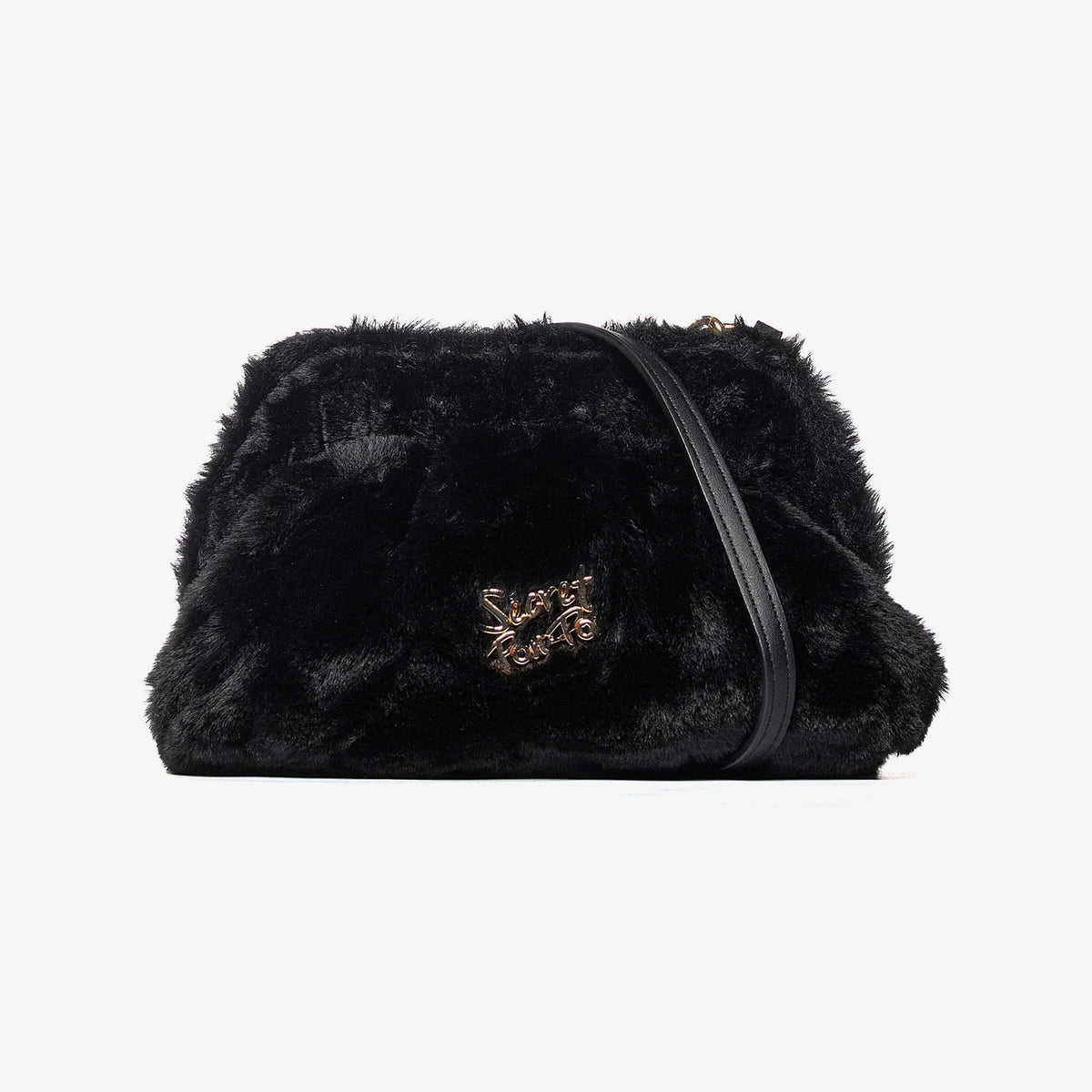 Secret Pon Pon Borsa Margaret Fur Clutch Small Colore Nero