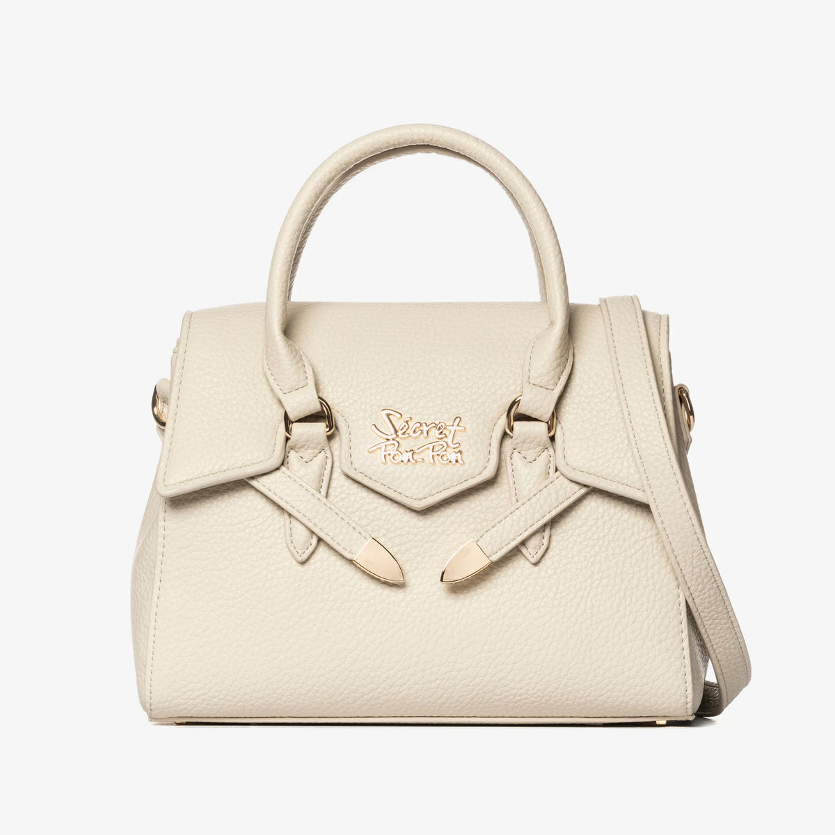 Secret Pon Pon Borsa Odeth Small con Manici e Tracolla Colore Crema