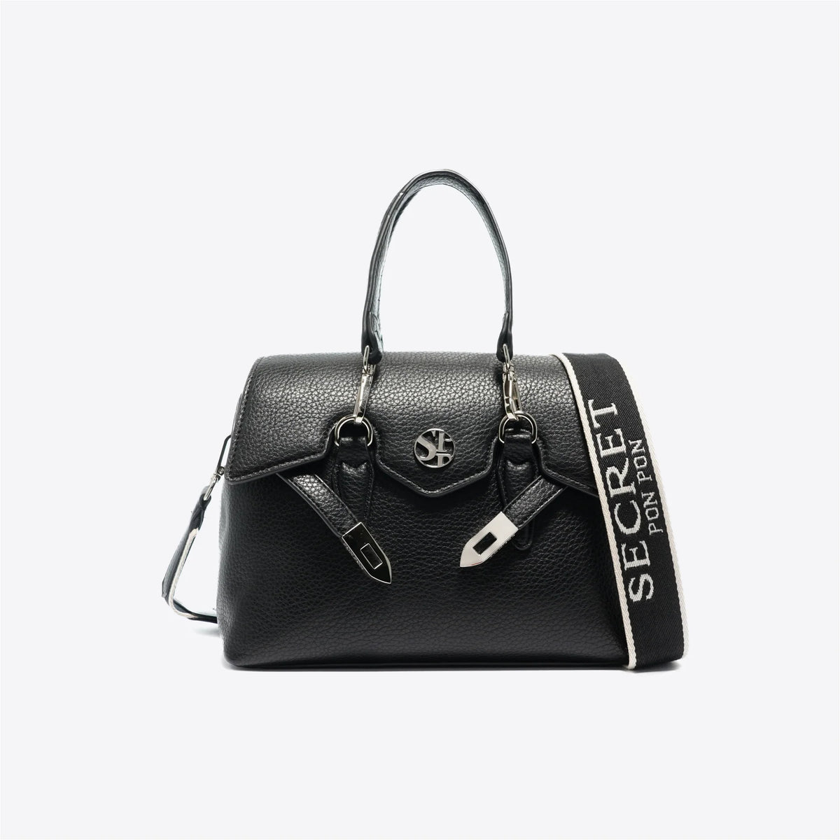 Secret Pon Pon Borsa Quiny Small con Tracolla Colore Nero