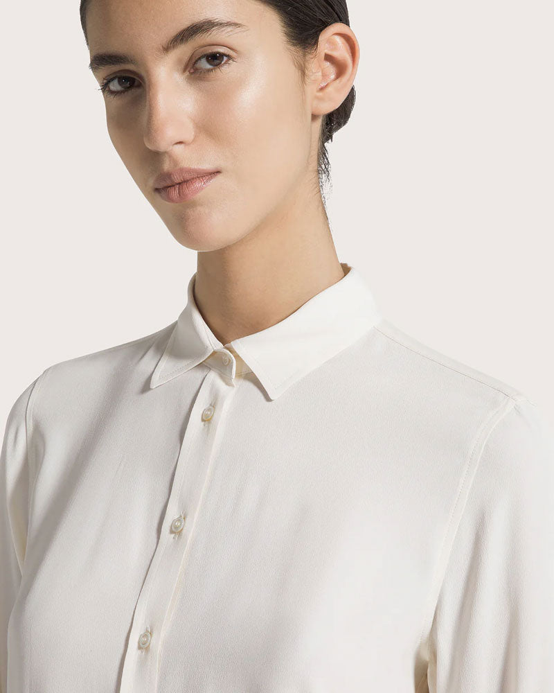 Seventy Venezia Camicia Fit Aderente in Misto Seta Colore Bianco da Donna