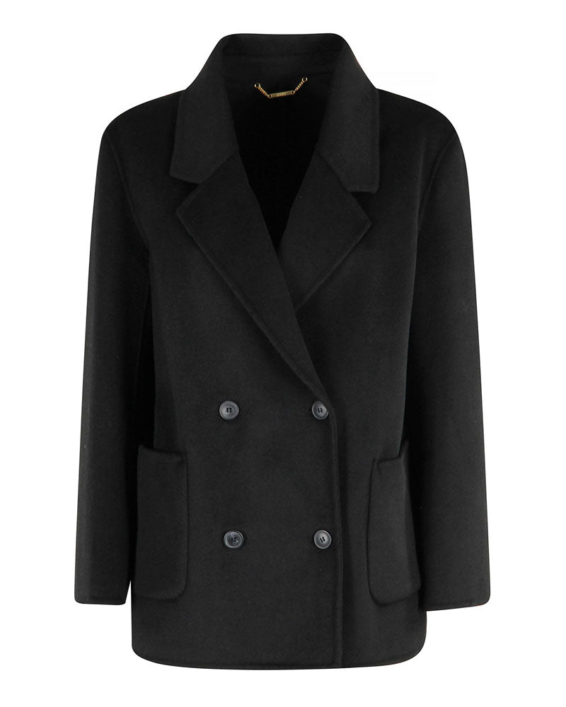Seventy Venezia Cappotto Doppiopetto in Lana Colore Nero da Donna