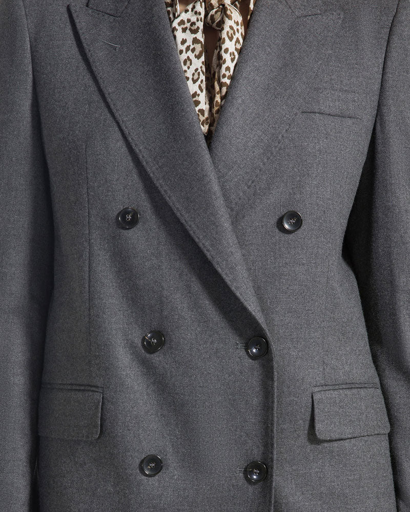 Seventy Venezia Giacca Doppiopetto in Flanella da Donna Colore Grigio