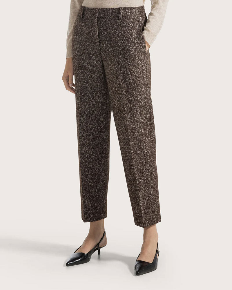 Seventy Venezia Pantalone Semielasticato in Pied de Poule Colore Bronzo