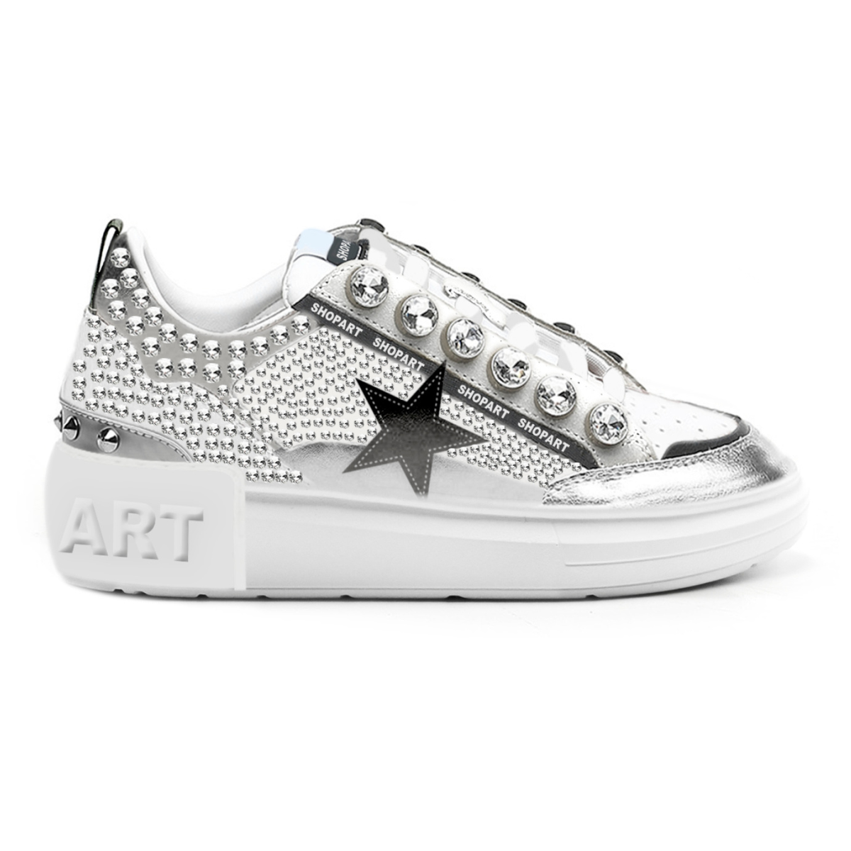 Shop Art Sneakers Bianco\Silver