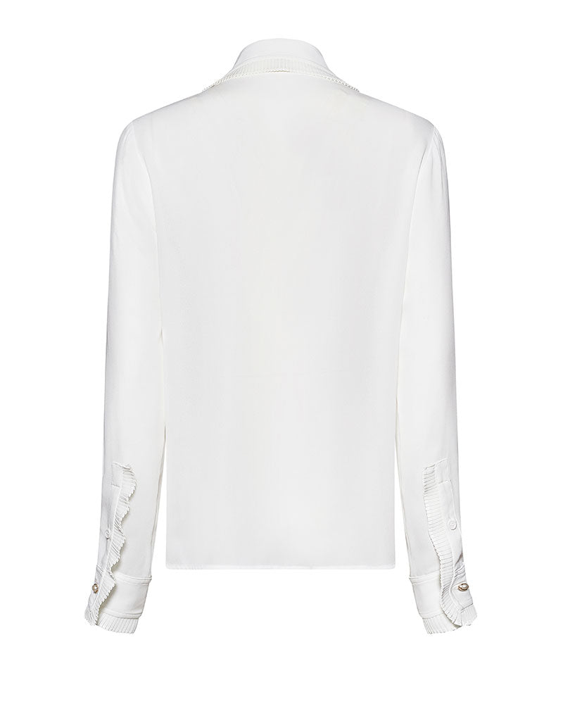 Silvian Heach Camicia con Colletto Tondo da Donna Colore Bianco