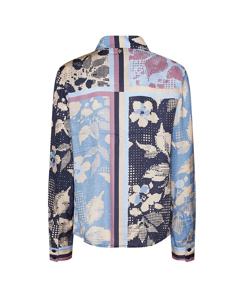 Silvian Heach Camicia in Viscosa Traspirante Floreale Blu