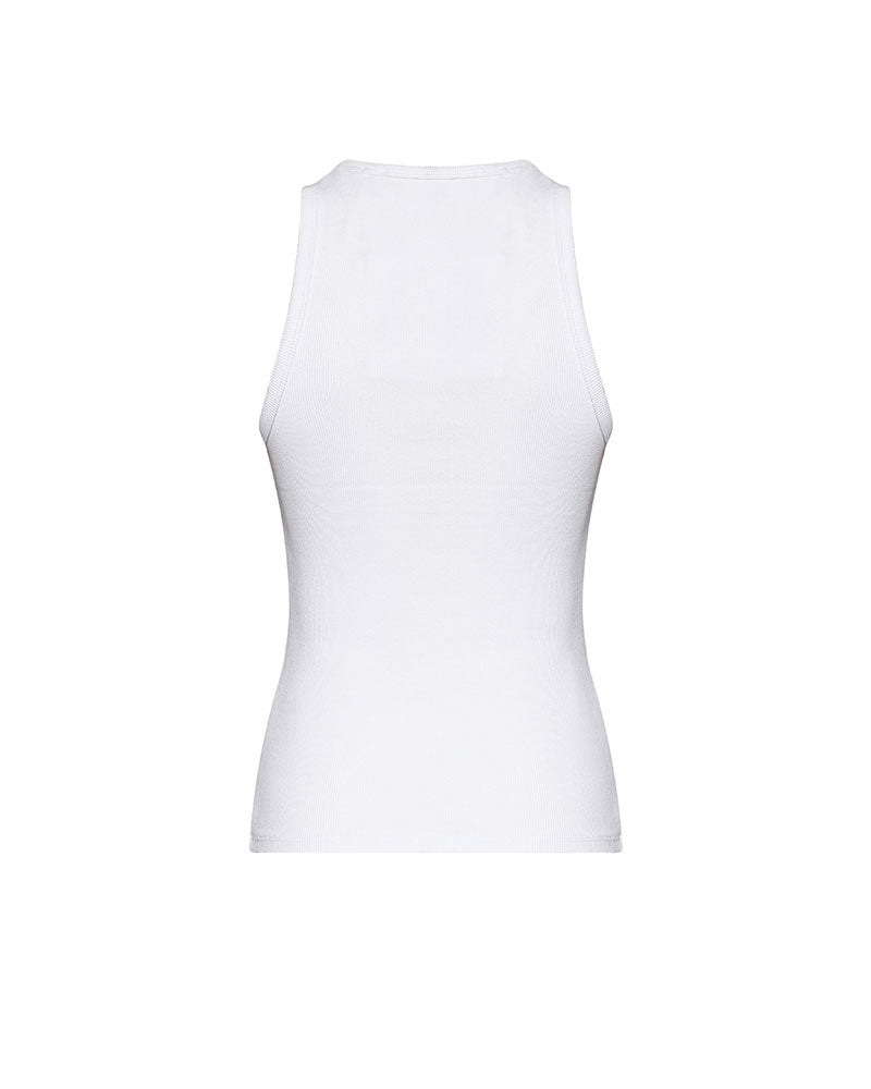 Silvian Heach Canotta Giromanica con Applicazioni Colore Bianco
