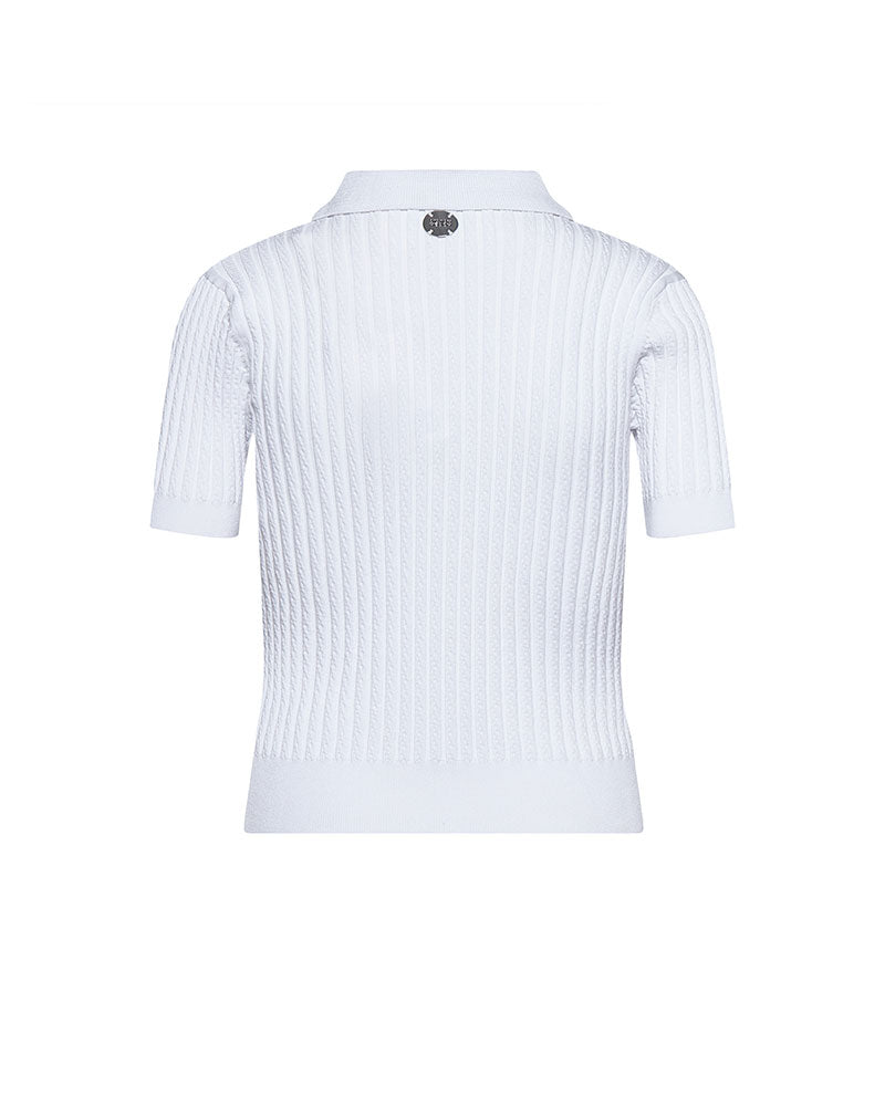 Silvian Heach Polo a Costine da Donna Colore Bianco